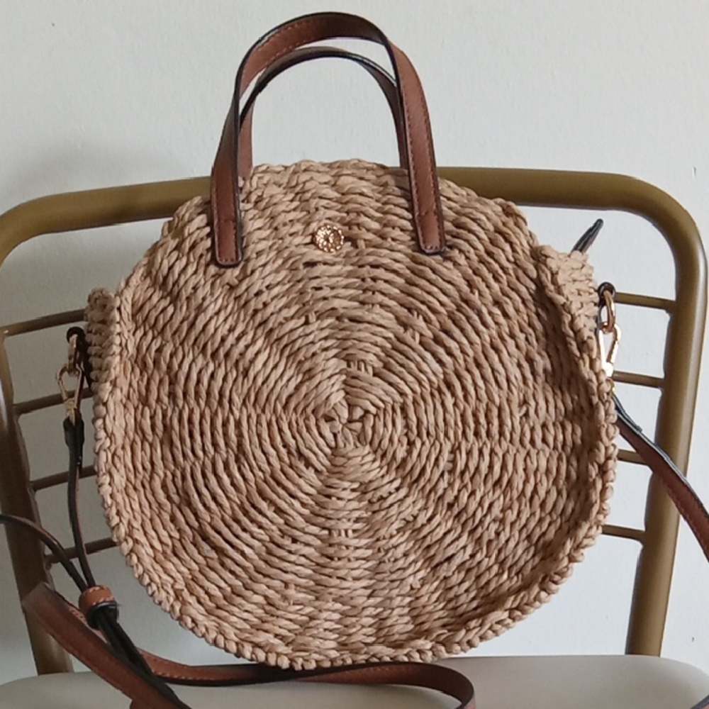 LC Lauren Conrad Tan and Brown Tote Bag with Leather Accents